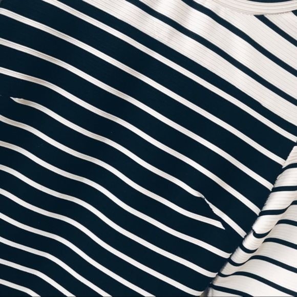 H&M Textured Ribbed Knit Horizontal Striped Color Block Dress Size Small - Picture 4 of 5